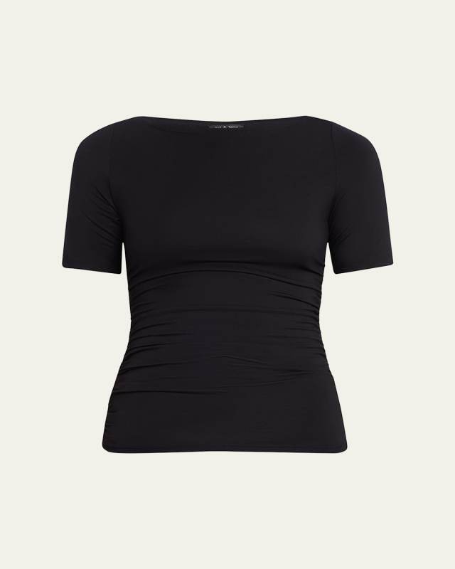 Luca Shirred Short-Sleeve Top